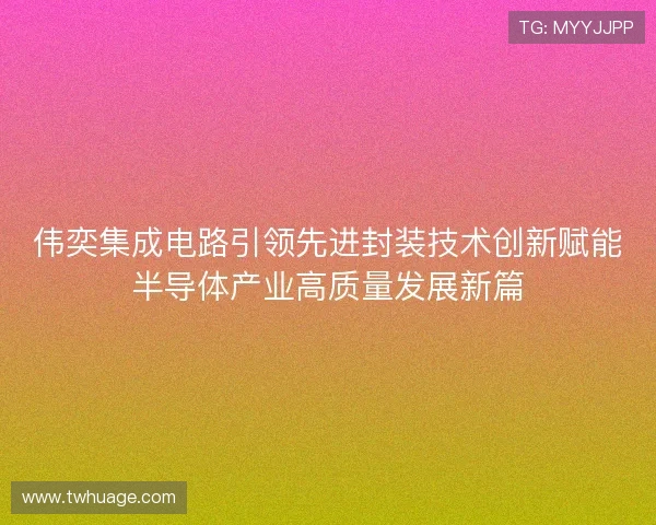 伟奕集成电路引领先进封装技术创新赋能半导体产业高质量发展新篇 伟奕集成电路引领先进封装技术创新赋能半导体产业高质量发展新篇